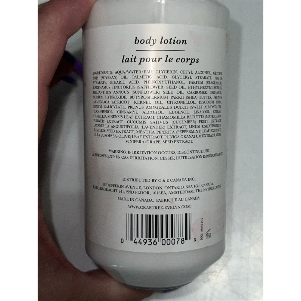 Crabtree &‎ Evelyn Rosewater Body Lotion 8.2 Fl Oz 250 Ml Floral Scent New